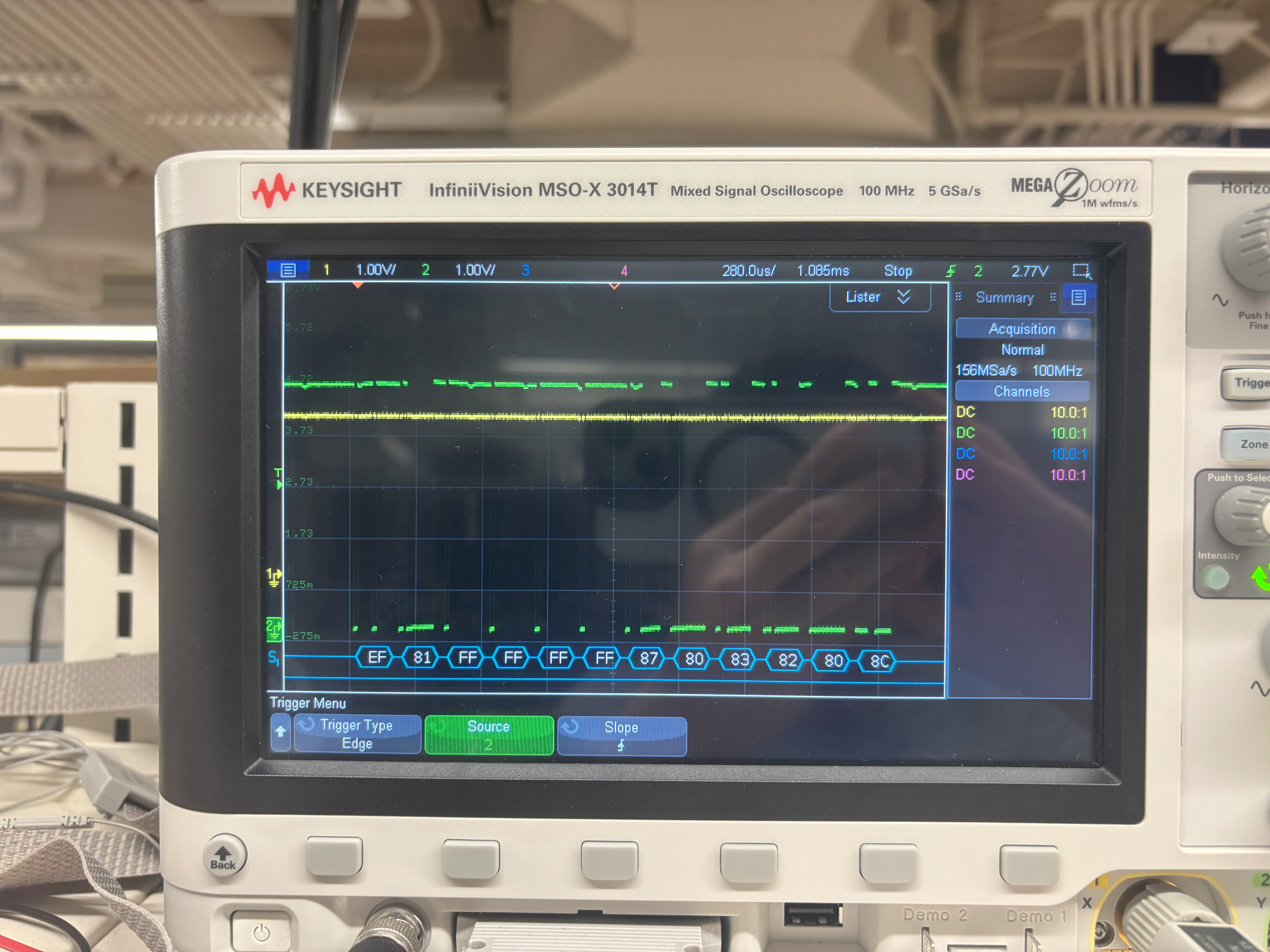 oscilloscope GetImg RX garbage